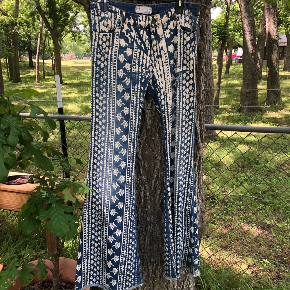 Patterned Free People Bell Bottoms